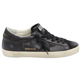 Golden Goose Super Star Sneaker aus schwarzem Leder