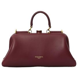Dolce & Gabbana Bolso de hombro de piel de cordero burdeos