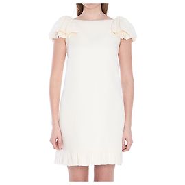 Vestido Valentino Garavani Crepe Couture de seda e lã branco