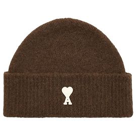 Ami Paris Ami de Coeur Beanie aus Alpaka in Braun