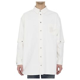 Off White Logo Überhemd Weiß Baumwolle