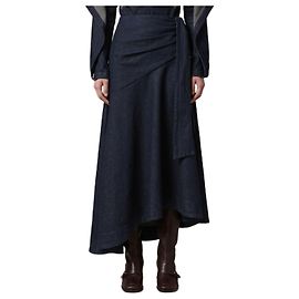 Zimmermann Maxi denim skirt with draping