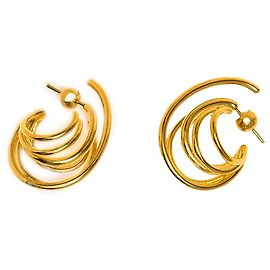 Pendientes Panconesi Orbit de latón chapados en oro