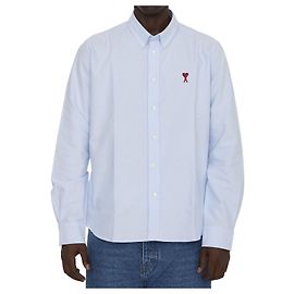 Ami Paris Ami De Coeur Oxford Hemd aus Baumwolle hellblau