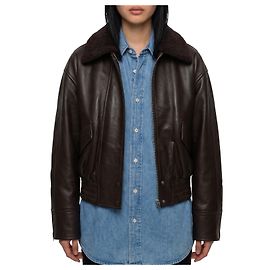Ivy Oak Dark brown leather IOLaila Lane bomber jacket
