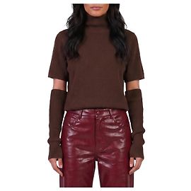 Maglione in maglia Federica Tosi Moor's Head marrone lana e cashmere