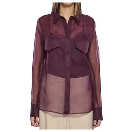 Camicia Federica Tosi in organza di seta bordeaux