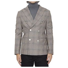 Chaqueta cruzada Tonello beige de lana y cashmere
