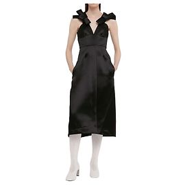 Vestido Jil Sander de satén negro sin mangas