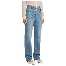 Valentino Garavani Blue Cotton Flare Jeans