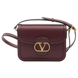 Valentino Garavani borsa a tracolla 9TO5 rosso scuro pelle