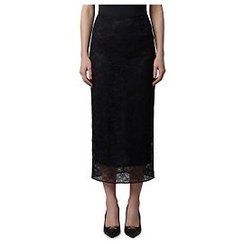 Dolce & Gabbana Falda midi de encaje negra