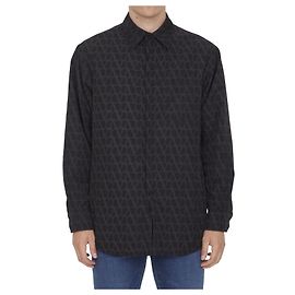 Camicia in nylon nera Valentino Garavani VLogo