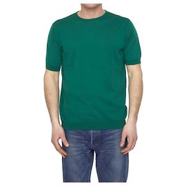 John Smedley Pull en coton vert émeraude