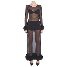 Marine Serre Langes Kleid aus Mesh-Jersey