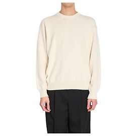 Jersey de cuello redondo Roberto Collina de algodón beige