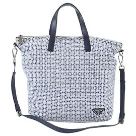 Prada Triangle Logo Leather 2-Way Tote Bag