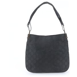 Bolsa de Ombro Gucci GG 001 3166 em Couro Preto