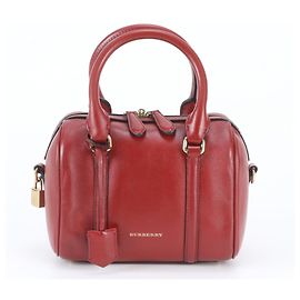 Bolsa Mini Boston em couro Burberry Nova Check