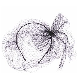 Chanel Serre-tête à voilette noire