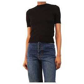 Autre Marque Top de lã preto de manga curta - size S