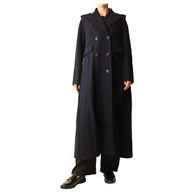 Valentino Trench coat de lã azul marinho - size UK 10