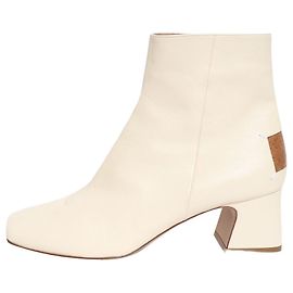 Maison Martin Margiela Cream leather square-toe ankle boots - size EU 41 (UK 8)