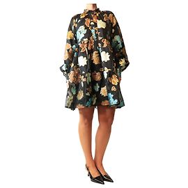 Autre Marque Vestido mini estampado floral multicolor en Lurex - size UK 8