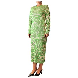 Autre Marque Geripptes Strickkleid mit Zebra-Print - size UK 12