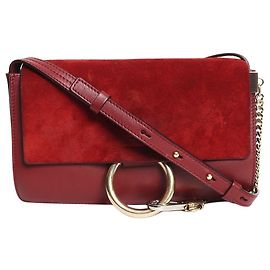 Chloé Faye Schultertasche Burgundy