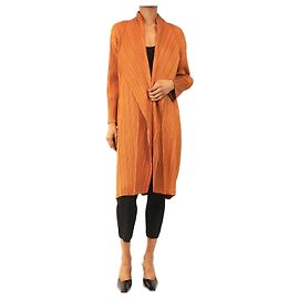 Pleats Please Abrigo largo naranja tostado - size M