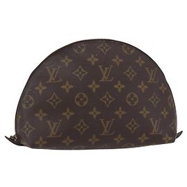 LOUIS VUITTON Monogram Trousse Demi Ronde Cosmetic Pouch M47520 LV