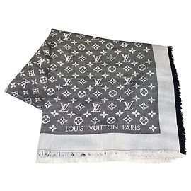Chal de seda y lana Monogram Louis Vuitton