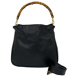 GUCCI Vintage Bamboo Leather Handbag