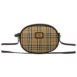 Burberry Nova Check Schultertasche aus Canvas und Leder