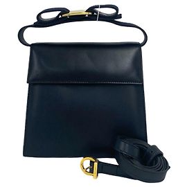 Borsa a mano/Borsa a tracolla in pelle Salvatore Ferragamo Vara Ribbon in Navy