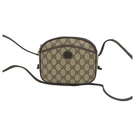 Gucci Vintage GG Pattern Mini-Schultertasche aus Leder