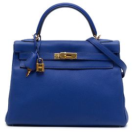 Hermès Blue Togo Kelly II Retourne 32