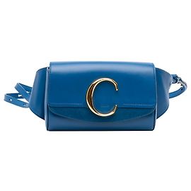 Chloé Blue Calfskin and Suede C Belt Bag