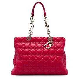 Sac Shopping Lady Dior Soft Zipped Large en Agneau Cannage Rouge Dior