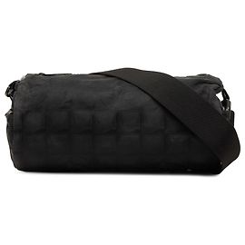 Sac à épaule cylindrique Chanel Black New Travel Line en nylon