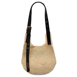 LOEWE Borsa Hobo Small in Raphia Beige Traforata