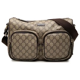 Borsa a tracolla Gucci Beige GG Supreme con doppia tasca
