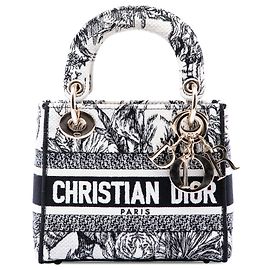Dior White Mini Embroidered Canvas Toile De Jouy Lady D Lite