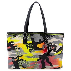 Dior Yellow Anselm Reyle Medium Canvas Camouflage Tote