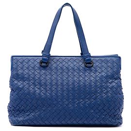 Bottega Veneta Borsa Accordion Small in Nappa Intrecciato Blu