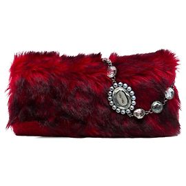 Bolso satchel Miu Miu de piel sintética roja con cristales