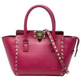 Valentino Pink Mini Leather Rockstud Double Handle Tote