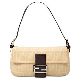 Fendi Baguette Tasche aus beige Zucca Canvas