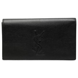 Autre Marque Pochette Saint Laurent Belle De Jour Large en cuir de veau monogrammé noir